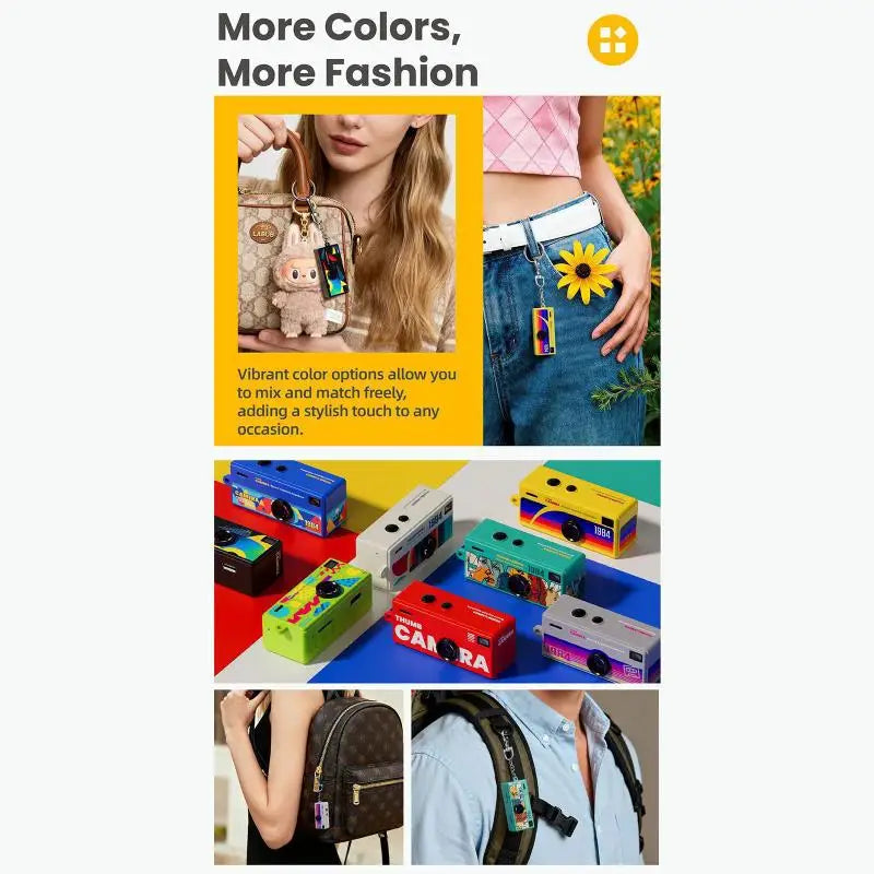 Thumb-sized Retro Camera Keychain; Portable Mini Action Recorder; LCD Screen Display; HD 1080P Video