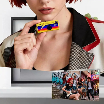 Thumb-sized Retro Camera Keychain; Portable Mini Action Recorder; LCD Screen Display; HD 1080P Video