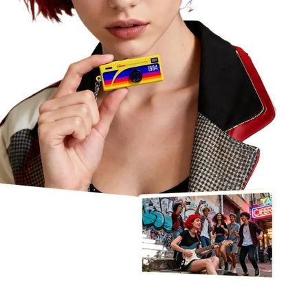 Thumb-sized Retro Camera Keychain; Portable Mini Action Recorder; LCD Screen Display; HD 1080P Video