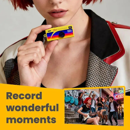 Thumb-sized Retro Camera Keychain; Portable Mini Action Recorder; LCD Screen Display; HD 1080P Video