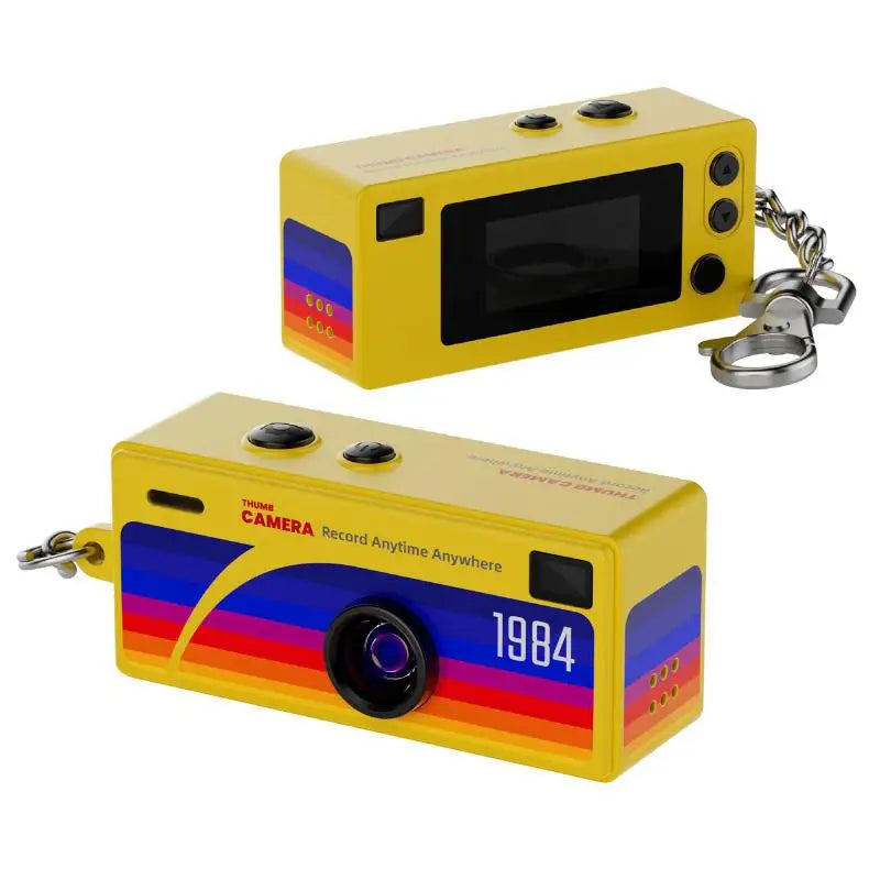 Thumb-sized Retro Camera Keychain; Portable Mini Action Recorder; LCD Screen Display; HD 1080P Video