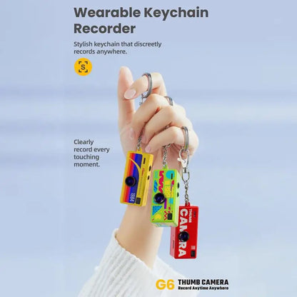 Thumb-sized Retro Camera Keychain; Portable Mini Action Recorder; LCD Screen Display; HD 1080P Video