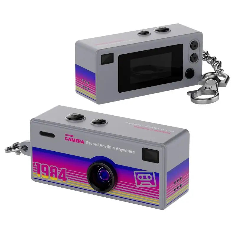 Thumb-sized Retro Camera Keychain; Portable Mini Action Recorder; LCD Screen Display; HD 1080P Video