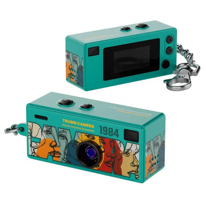 Thumb-sized Retro Camera Keychain; Portable Mini Action Recorder; LCD Screen Display; HD 1080P Video
