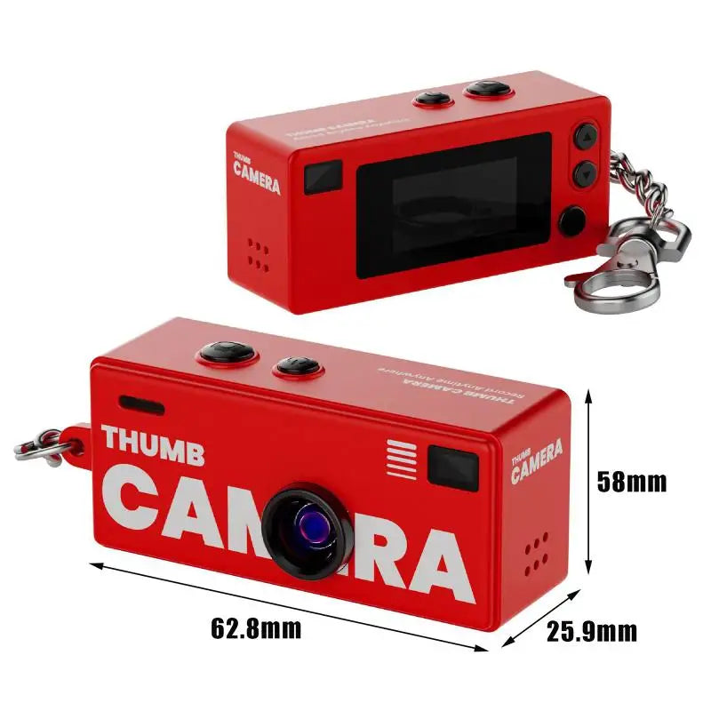 Thumb-sized Retro Camera Keychain; Portable Mini Action Recorder; LCD Screen Display; HD 1080P Video