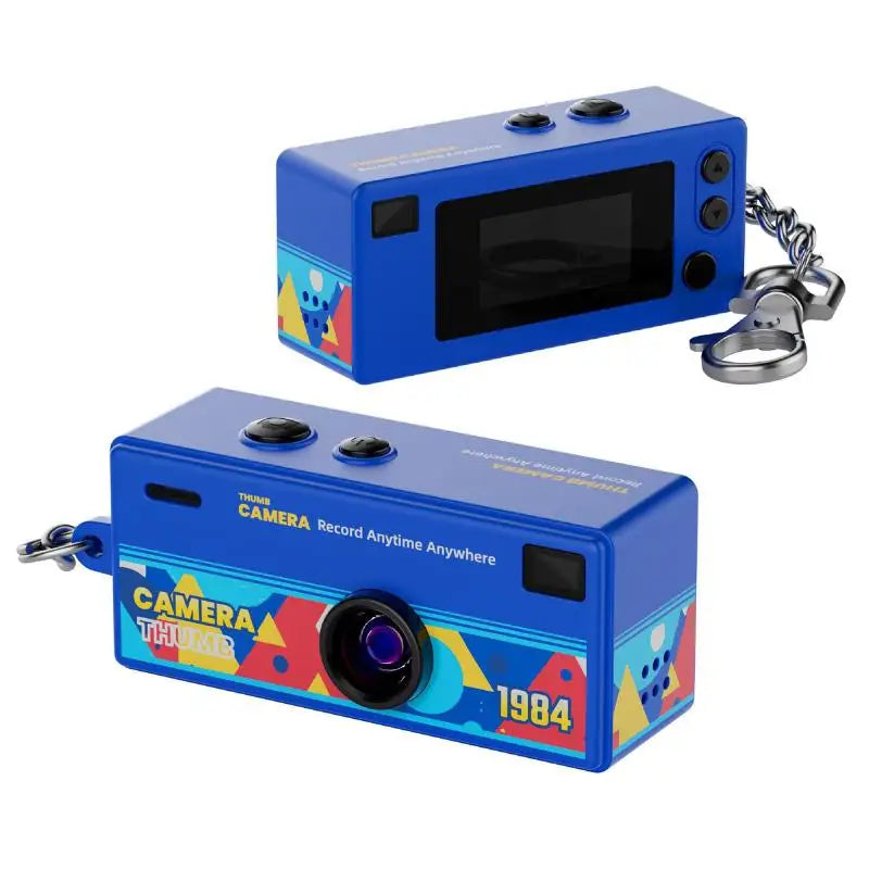 Thumb-sized Retro Camera Keychain; Portable Mini Action Recorder; LCD Screen Display; HD 1080P Video