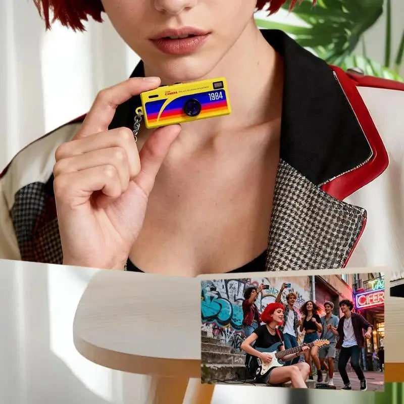 Thumb-sized Retro Camera Keychain; Portable Mini Action Recorder; LCD Screen Display; HD 1080P Video